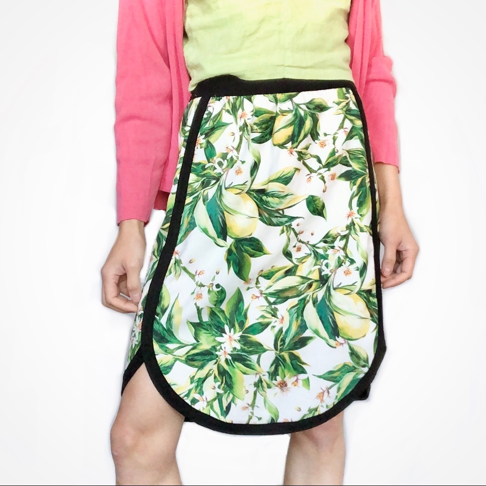 Anntian silk lemon tree print skirt - Picture 2 of 8